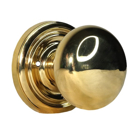 Emtek Providence Knob 2-3/8 in Backset Privacy w/Regular Rose for 1-1/4 in to 2 in Door Unlacquered Brass 8200PUS3NL